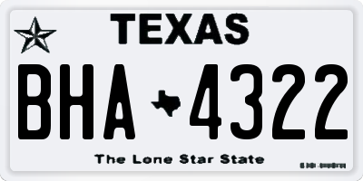 TX license plate BHA4322