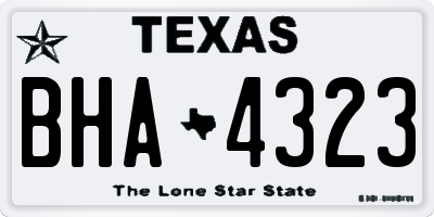 TX license plate BHA4323