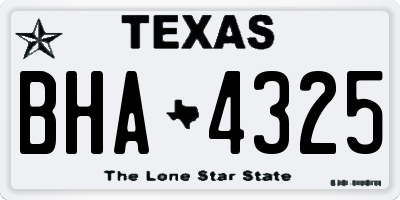 TX license plate BHA4325