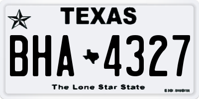 TX license plate BHA4327