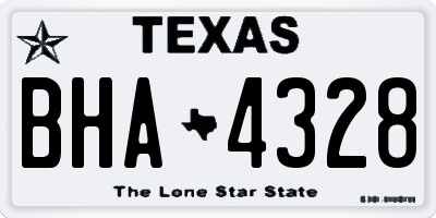 TX license plate BHA4328