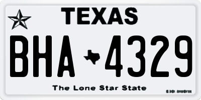 TX license plate BHA4329