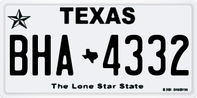 TX license plate BHA4332