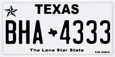 TX license plate BHA4333