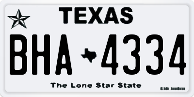 TX license plate BHA4334
