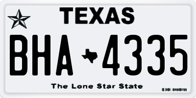 TX license plate BHA4335