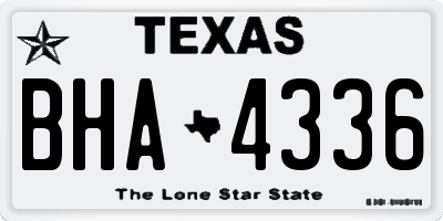 TX license plate BHA4336
