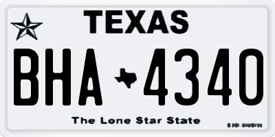 TX license plate BHA4340
