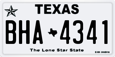 TX license plate BHA4341