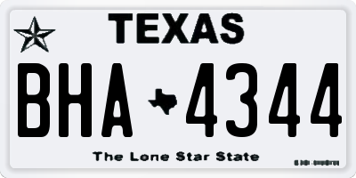 TX license plate BHA4344
