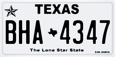 TX license plate BHA4347
