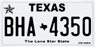TX license plate BHA4350