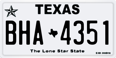 TX license plate BHA4351