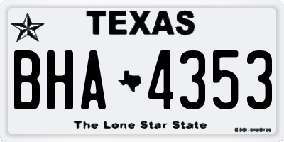 TX license plate BHA4353