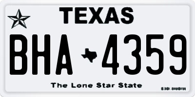 TX license plate BHA4359
