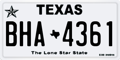 TX license plate BHA4361