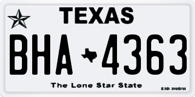 TX license plate BHA4363