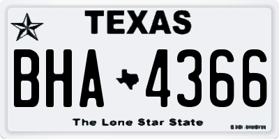 TX license plate BHA4366