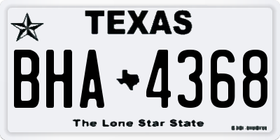TX license plate BHA4368