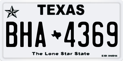 TX license plate BHA4369