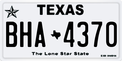 TX license plate BHA4370