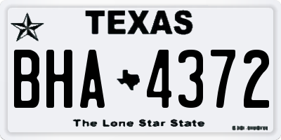 TX license plate BHA4372
