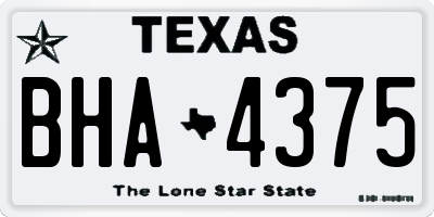 TX license plate BHA4375