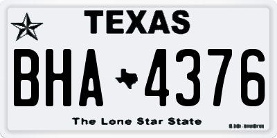 TX license plate BHA4376
