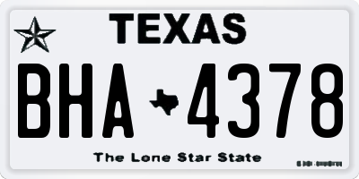 TX license plate BHA4378
