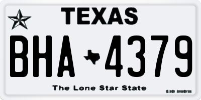 TX license plate BHA4379