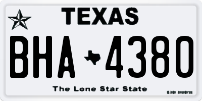 TX license plate BHA4380