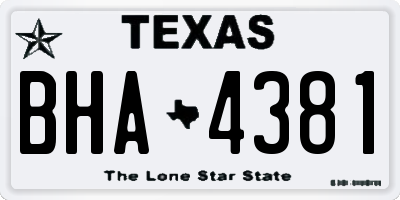 TX license plate BHA4381