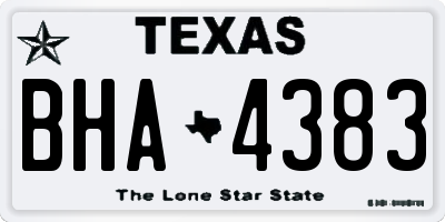 TX license plate BHA4383