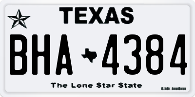 TX license plate BHA4384
