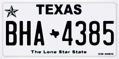 TX license plate BHA4385