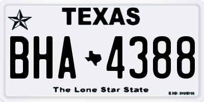 TX license plate BHA4388