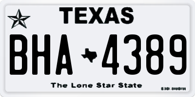 TX license plate BHA4389