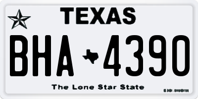 TX license plate BHA4390