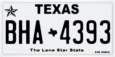 TX license plate BHA4393