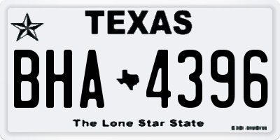 TX license plate BHA4396