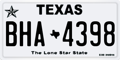 TX license plate BHA4398