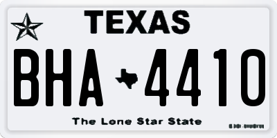 TX license plate BHA4410