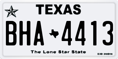 TX license plate BHA4413