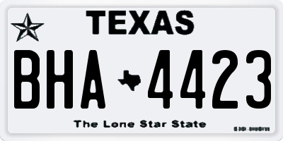 TX license plate BHA4423