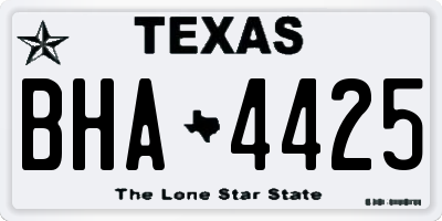 TX license plate BHA4425