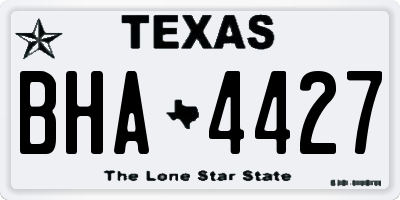 TX license plate BHA4427