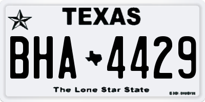 TX license plate BHA4429
