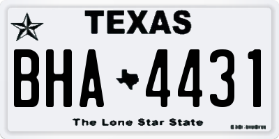 TX license plate BHA4431