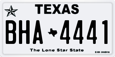 TX license plate BHA4441