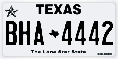 TX license plate BHA4442